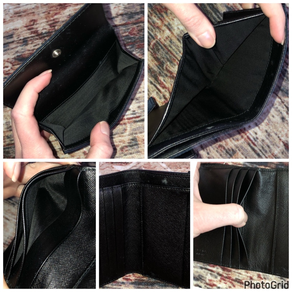 Prada AUTHENTIC Vintage Bleu Navy Blue Nylon Tessuto Logo Organizer Wallet - Picture 15 of 16